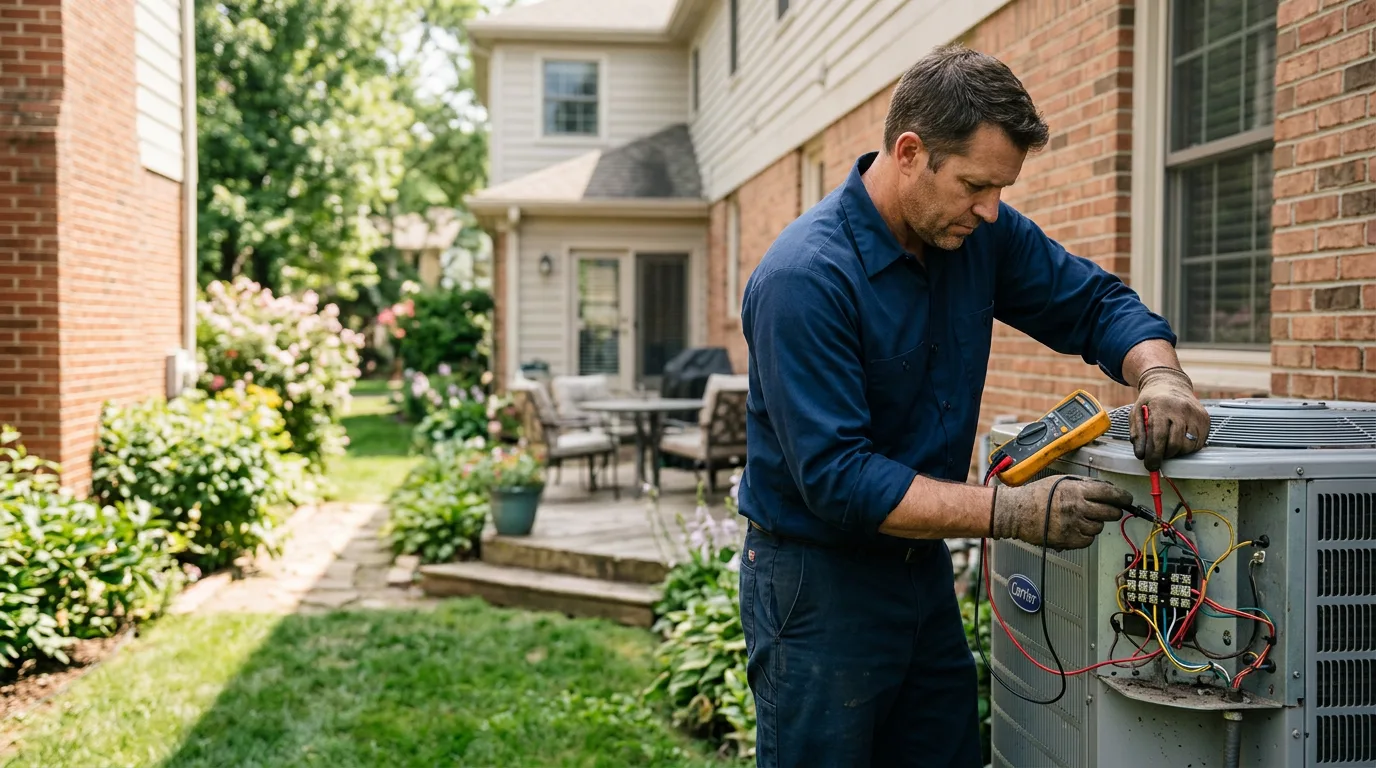 HVAC technician working near Beulah, WY